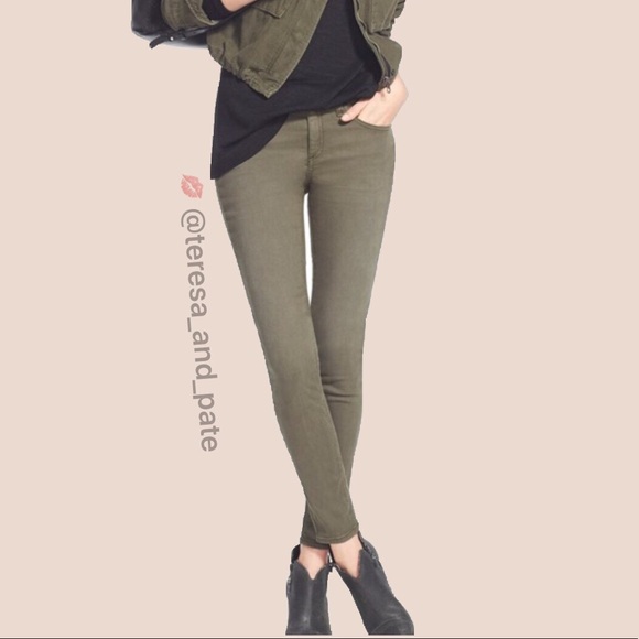 rag & bone Denim - rag & bone olive skinny stretch jeans.